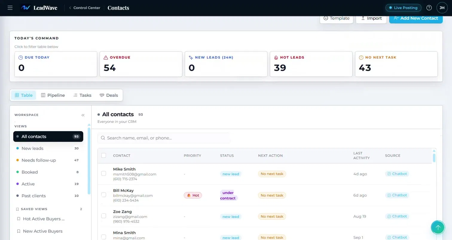 Built-in CRM